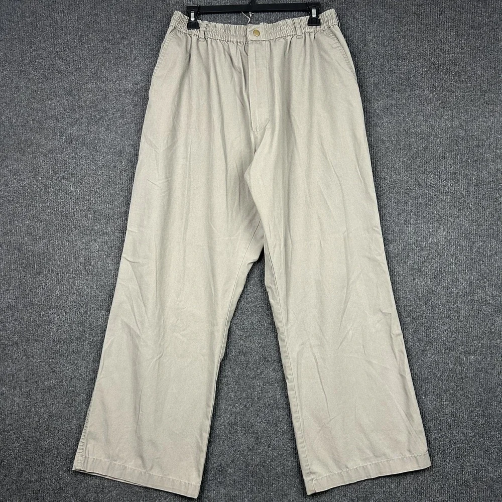 Casual Joe Men's Pants 40M Olive Green Gray Relaxed Casual Beach Lounge Cabana